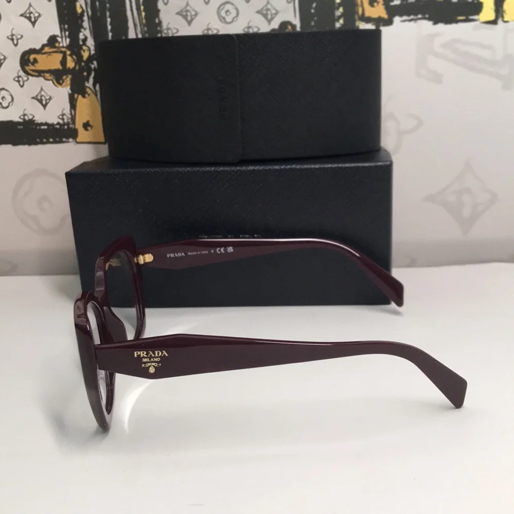 New Authentic 👓 Prada PR 18WV VIY1O1 Eyeglasses – Garnet